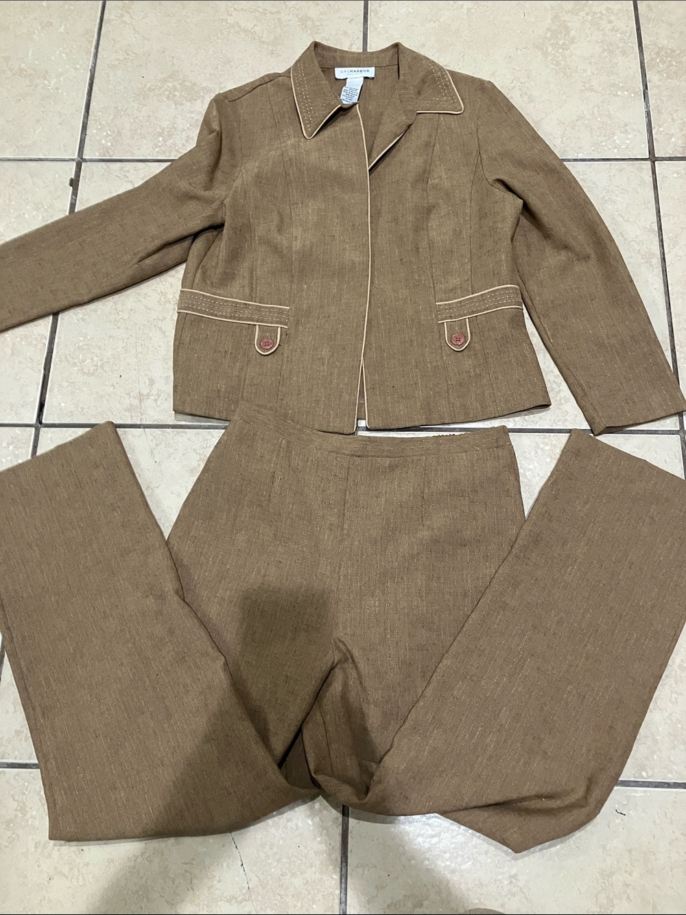 Sag Harbor Tan Textured Blazer